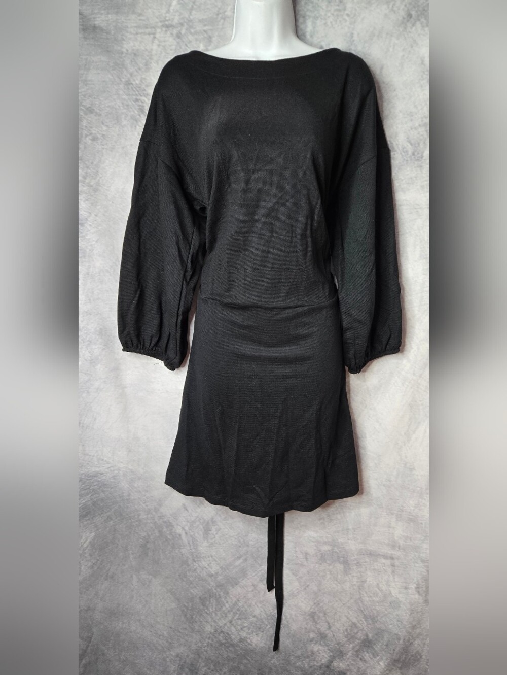 Free People Classic Black Long-Sleeve Mini Dress